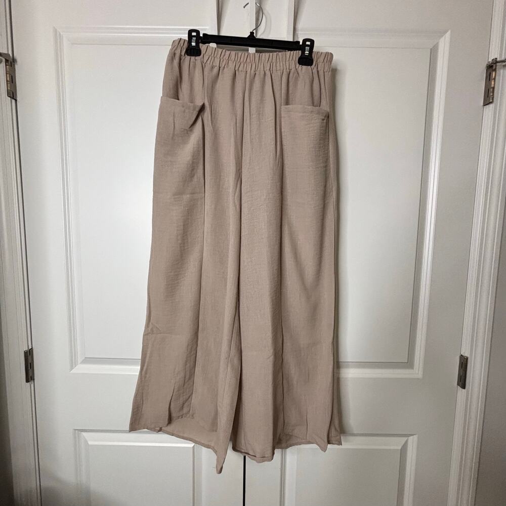 ZENANA Women’s Large Taupe Wide Leg Pants